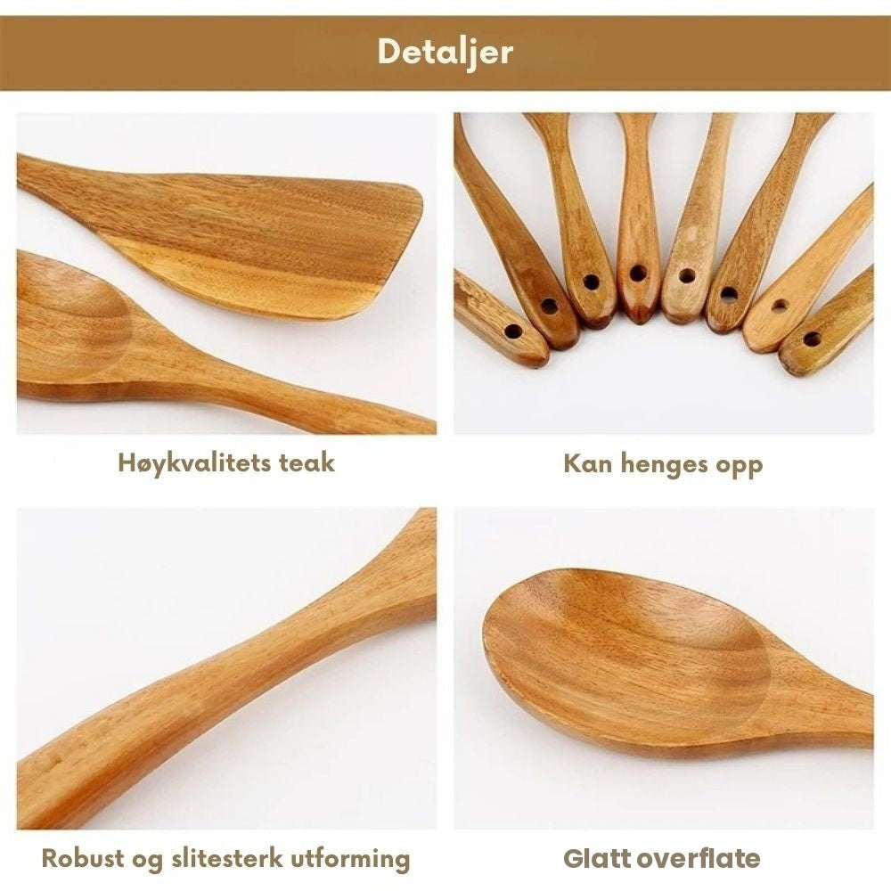 Detaljer: høykvalitets teak, kan henges opp, robust og slitesterk utforming, glatt overflate