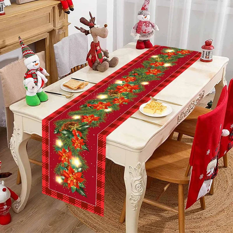 Christmas Snowflakes Table Runner Christmas Decorations for Home 2025 Xmas Tablecover Winter Holiday Kitchen Dining Table Decor - Til Kjøkkenet