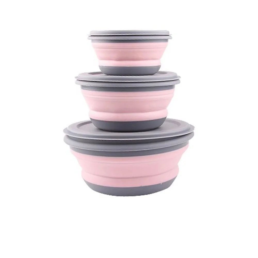 Sammenleggbare matbeholdere i silikon - 3stk - Til Kjøkkenet