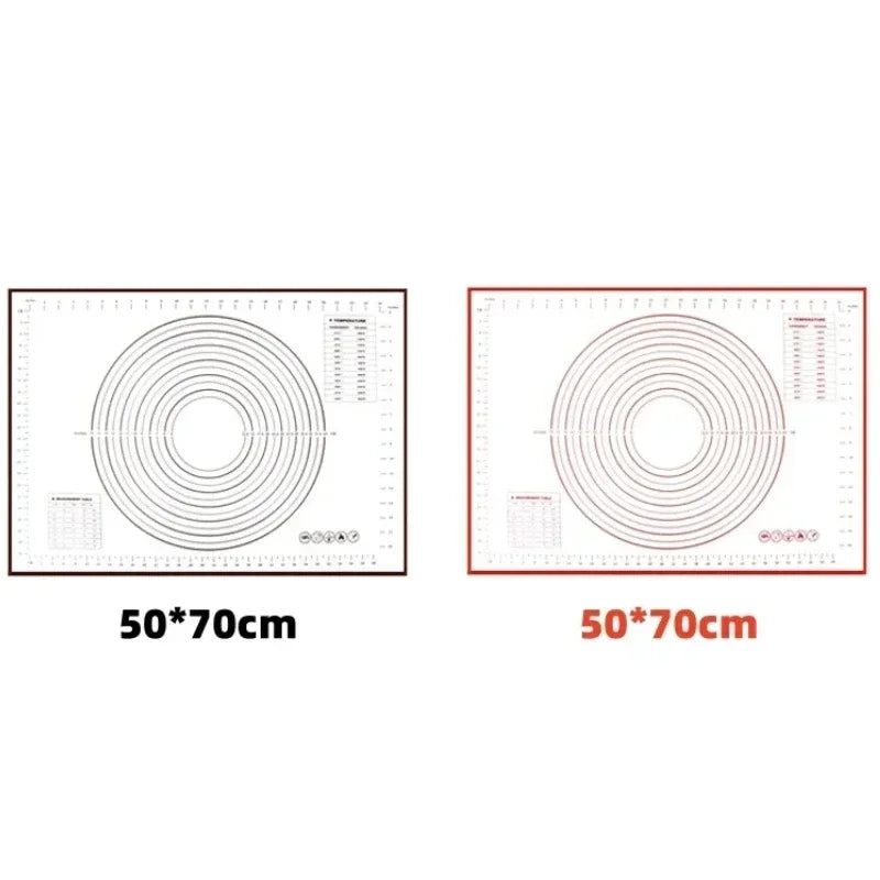 Oversize 60/70/80cm Silicone Baking Mat Rolling Kneading Pad Pastry Tools Crepes Pizza Dough Non-Stick Silicone Mat For Kitchen - Til Kjøkkenet