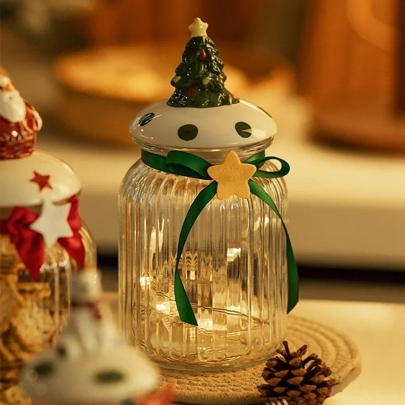 Julekrukke i glass nærbilde av materiale