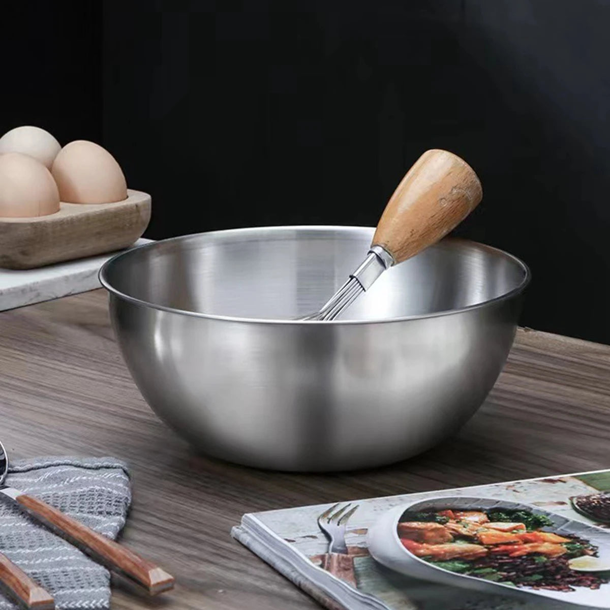 Sett med 3stk kjøkkenboller i rustfritt stål - Til Kjøkkenet