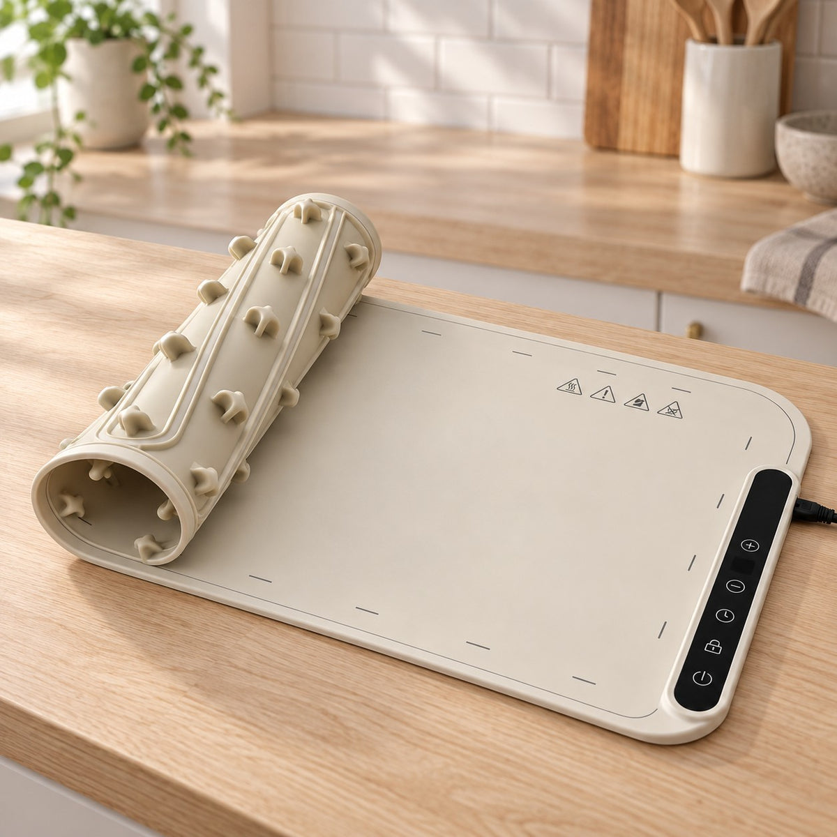 Lunna partially rolled up, showing the underside and small silicone feet