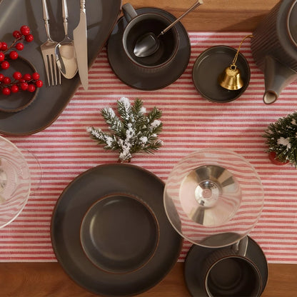 Christmas Red and White Striped Polyester Breathable Table Flag for Weddings Banquets Restaurants Kitchens Decorations - Til Kjøkkenet