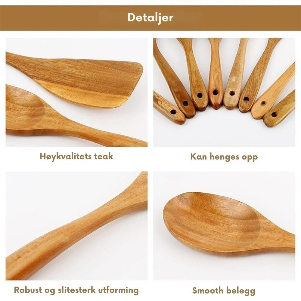 Kjøkkenredskaper i tre - 10stk