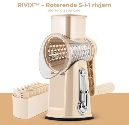 Rivix™ - roterande 5-i-1 rivjärn och grönsaksskärare
