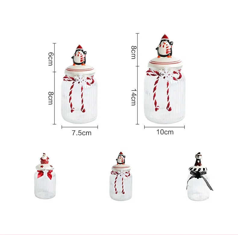 Christmas Candy Glass Sealed Jar Household Nut Jar Food Grade Tea and Grain Storage Jar - Til Kjøkkenet