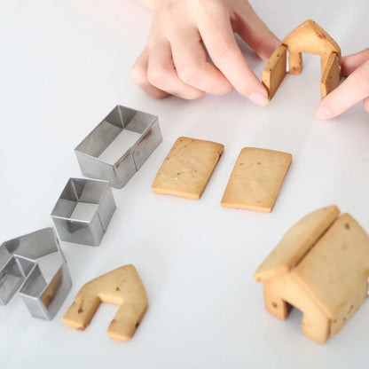3Pcs/Set Christmas Gingerbread House Biscuit Cutter Set Stainless Steel Cookie Mould - Til Kjøkkenet