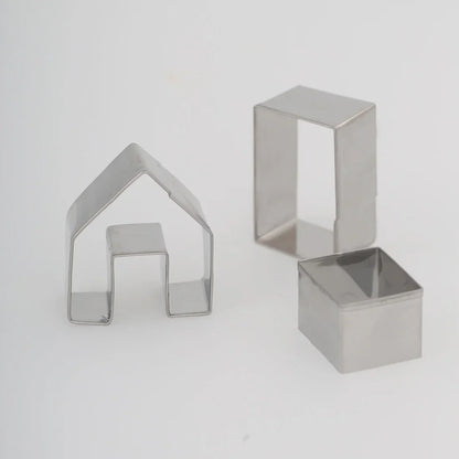 3Pcs/Set Christmas Gingerbread House Biscuit Cutter Set Stainless Steel Cookie Mould - Til Kjøkkenet