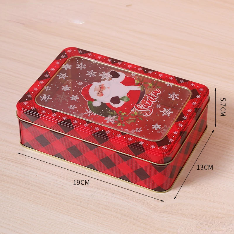 1Pc Merry Christmas Candy Box Mini Tin Box Sealed Jar Jewelry Organizer Gift Package Home Xmas Candy Baking Cookies Biscuit Case - Til Kjøkkenet