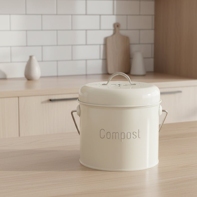 Kompostbøtte i metall med luktfilter - Til Kjøkkenet