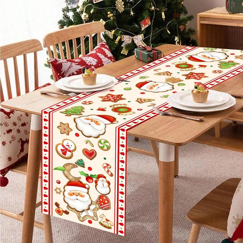 Christmas Snowflakes Table Runner Christmas Decorations for Home 2025 Xmas Tablecover Winter Holiday Kitchen Dining Table Decor - Til Kjøkkenet