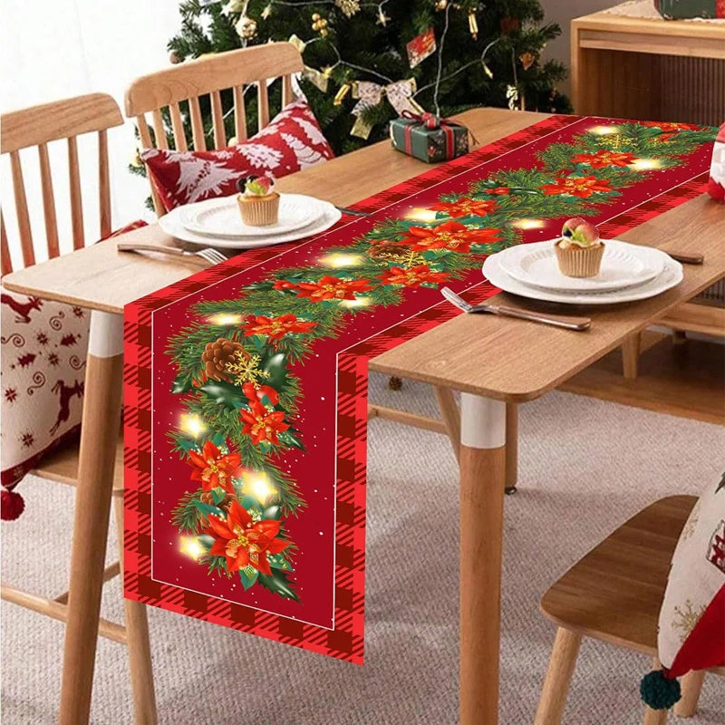 Christmas Snowflakes Table Runner Christmas Decorations for Home 2025 Xmas Tablecover Winter Holiday Kitchen Dining Table Decor - Til Kjøkkenet