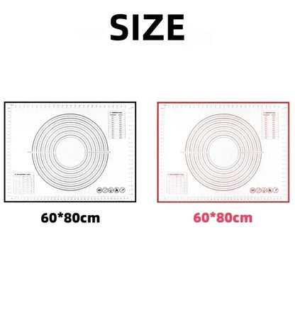 Oversize 60/70/80cm Silicone Baking Mat Rolling Kneading Pad Pastry Tools Crepes Pizza Dough Non-Stick Silicone Mat For Kitchen - Til Kjøkkenet