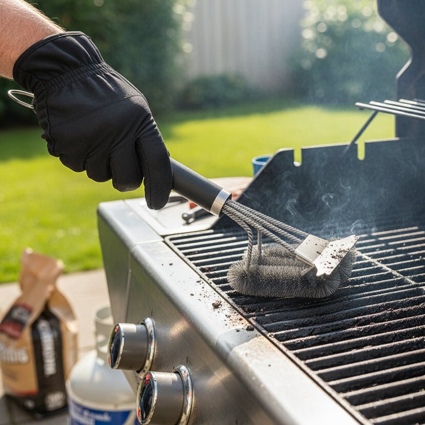 Grillbørste med skrape i rustfritt stål - Til Kjøkkenet