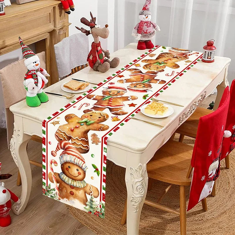 Christmas Snowflakes Table Runner Christmas Decorations for Home 2025 Xmas Tablecover Winter Holiday Kitchen Dining Table Decor - Til Kjøkkenet