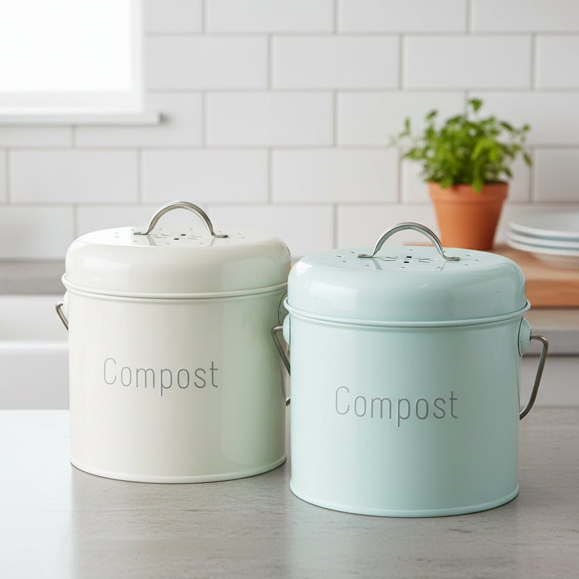 Kompostbøtte i metall med luktfilter - Til Kjøkkenet