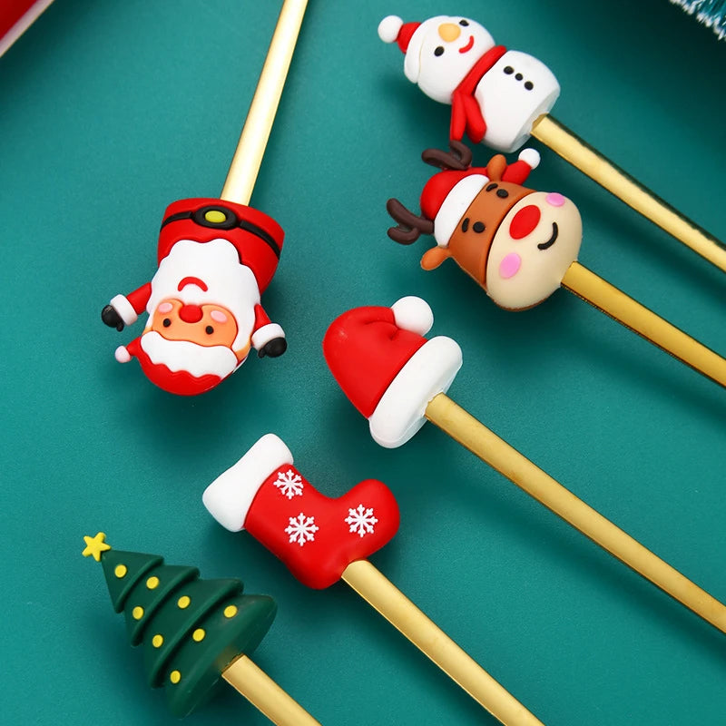 Christmas Spoon Forks Stainless Steel Coffee Spoon Christmas Tree Elk Tiny Stirring Spoons Party Tableware Ornaments Gifts Kids - Til Kjøkkenet