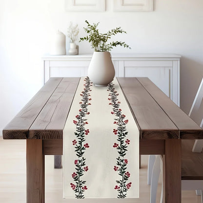 Bohemian style watercolor floral table runner suitable for Christmas kitchen and dining room decoration gift home decoration tab - Til Kjøkkenet