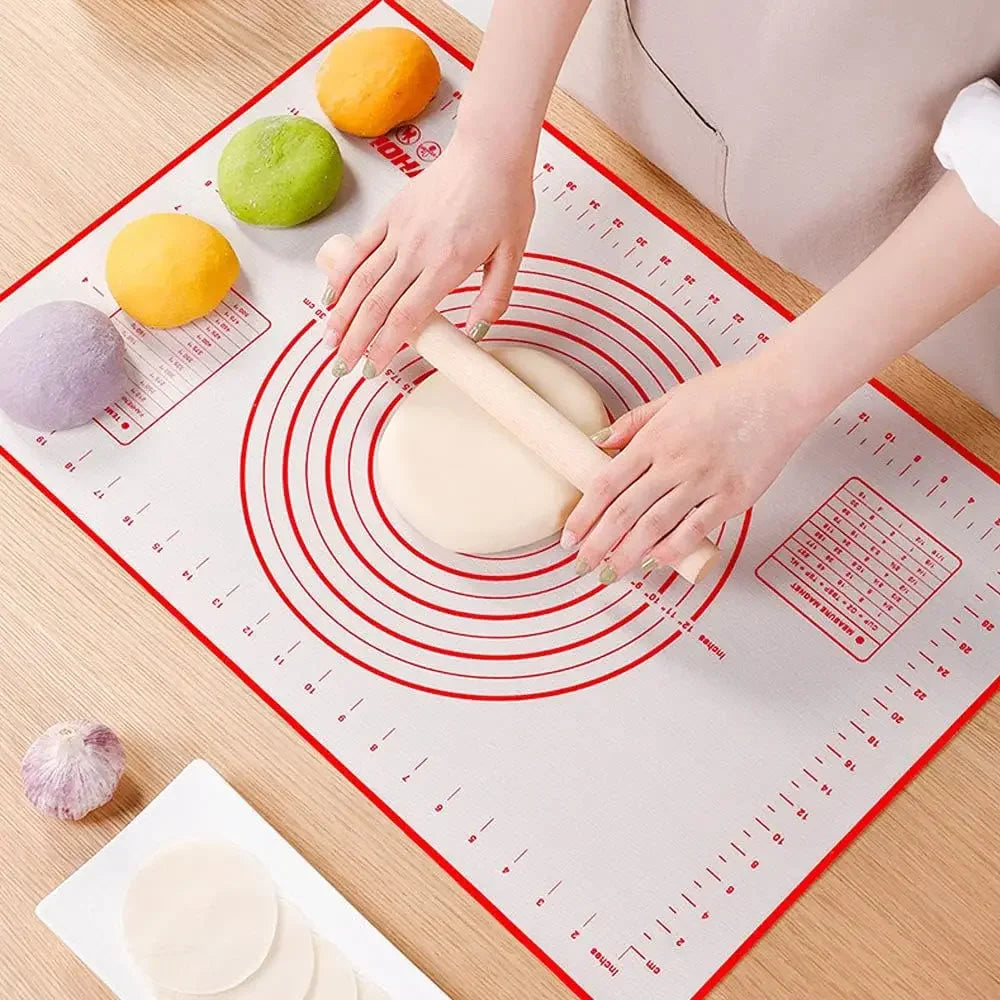 Oversize 60/70/80cm Silicone Baking Mat Rolling Kneading Pad Pastry Tools Crepes Pizza Dough Non-Stick Silicone Mat For Kitchen - Til Kjøkkenet