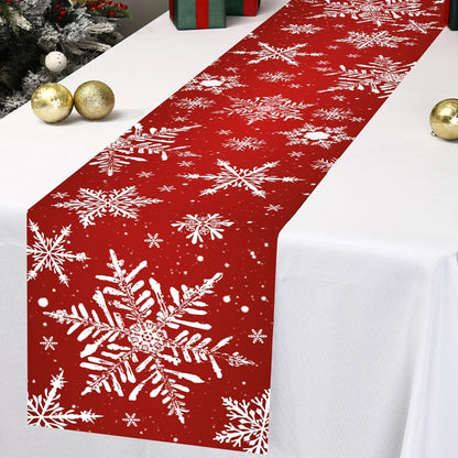 Christmas Snowflakes Table Runner Christmas Decorations for Home 2025 Xmas Tablecover Winter Holiday Kitchen Dining Table Decor - Til Kjøkkenet