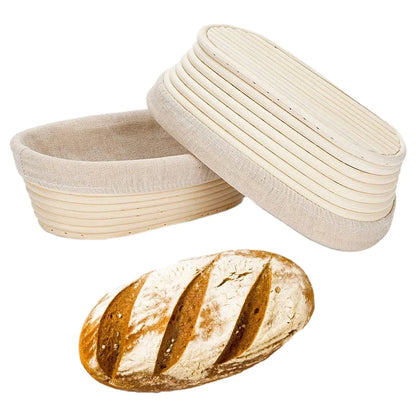 Handmade Round or Oval Shape Natural Rattan Basket Banneton Dough Proofing Basket Dough Fermentation Basket Bread Baking Tools - Til Kjøkkenet