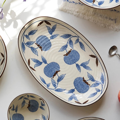 Serveringsservise med blått mønster - Til Kjøkkenet