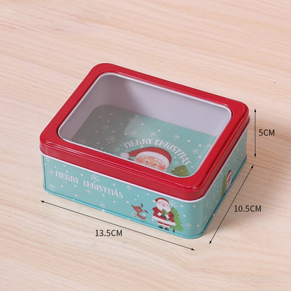 1Pc Merry Christmas Candy Box Mini Tin Box Sealed Jar Jewelry Organizer Gift Package Home Xmas Candy Baking Cookies Biscuit Case - Til Kjøkkenet