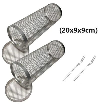 Rullende grillkurv i rustfritt stål - Til Kjøkkenet