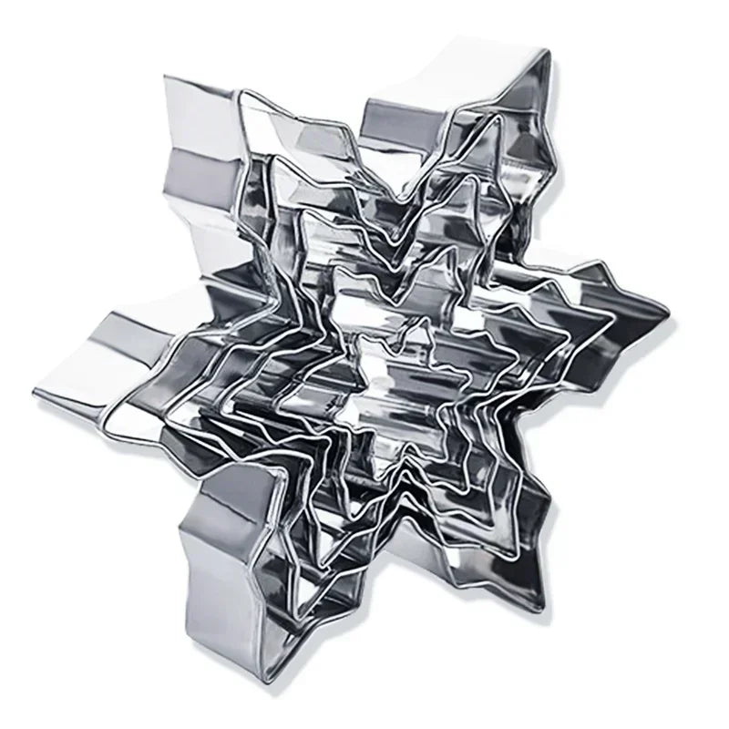 5Pcs/Set Metal Snowflake Shape Christmas Cookie Cutter Chocolate Soap Mold Baking Tools Kitchen Bakeware Fondant Cake Stencils - Til Kjøkkenet