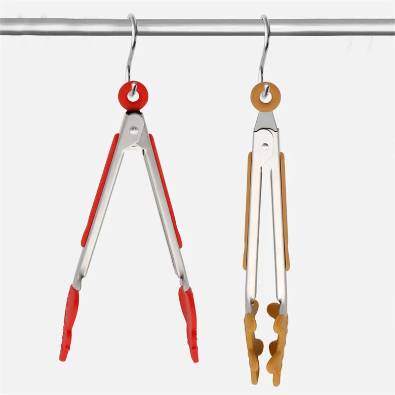 New Christmas Silicone Food Tong Gingerbread Man Snowman Xmas Tree Pattern Cooking Clip Steak Bread Clamp Kitchen BBQ Salad Tool - Til Kjøkkenet