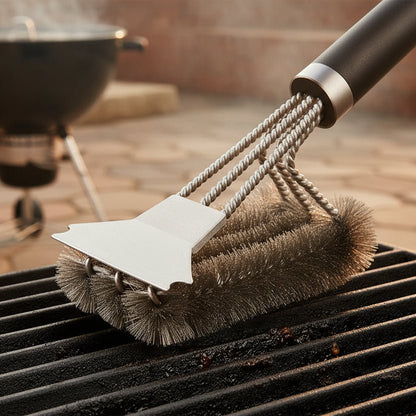 Grillbørste med skrape i rustfritt stål - Til Kjøkkenet