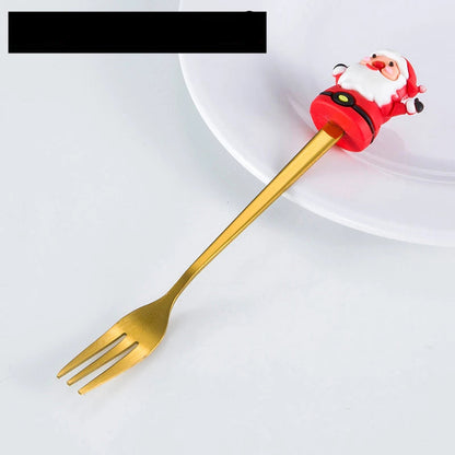 Christmas Spoon Forks Stainless Steel Coffee Spoon Christmas Tree Elk Tiny Stirring Spoons Party Tableware Ornaments Gifts Kids - Til Kjøkkenet