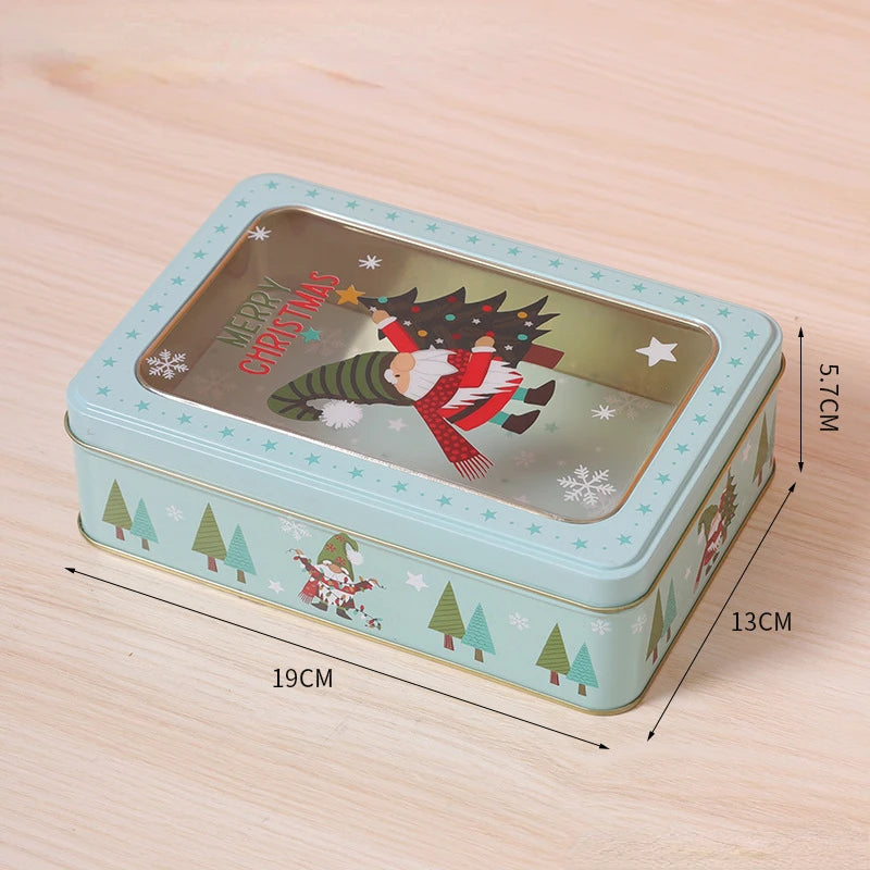 1Pc Merry Christmas Candy Box Mini Tin Box Sealed Jar Jewelry Organizer Gift Package Home Xmas Candy Baking Cookies Biscuit Case - Til Kjøkkenet
