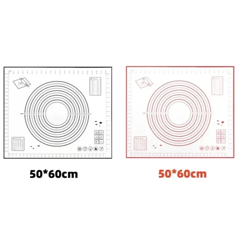 Oversize 60/70/80cm Silicone Baking Mat Rolling Kneading Pad Pastry Tools Crepes Pizza Dough Non-Stick Silicone Mat For Kitchen - Til Kjøkkenet
