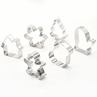 5Pcs Christmas Cookie Cutter Set Gingerbread Man Xmas Tree Biscuit Mold Stamp 2024 Christmas Party New Year Baking Accessories - Til Kjøkkenet