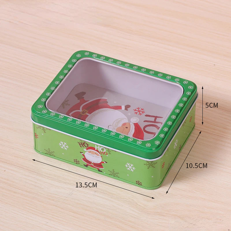 1Pc Merry Christmas Candy Box Mini Tin Box Sealed Jar Jewelry Organizer Gift Package Home Xmas Candy Baking Cookies Biscuit Case - Til Kjøkkenet