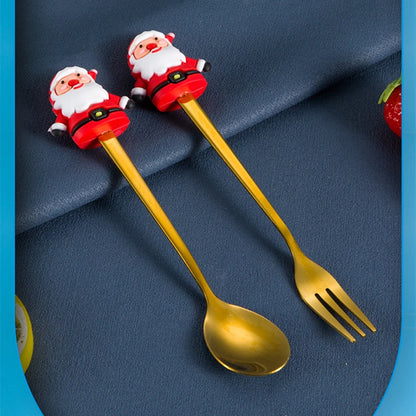 Christmas Spoon Forks Stainless Steel Coffee Spoon Christmas Tree Elk Tiny Stirring Spoons Party Tableware Ornaments Gifts Kids - Til Kjøkkenet