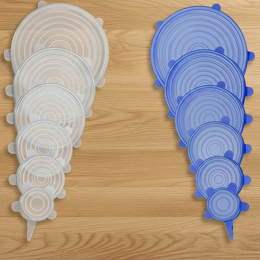 Silikonlokk for matoppbevaring - 6 pakning