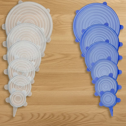 Silikonlokk for matoppbevaring - 6 pakning