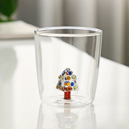 1pc Christmas Tree Mug Cute Cup Glass Cups  Glass Mug  Coffee Mug Home Decoration Christmas Gift Christmas Decoration 300ml - Til Kjøkkenet