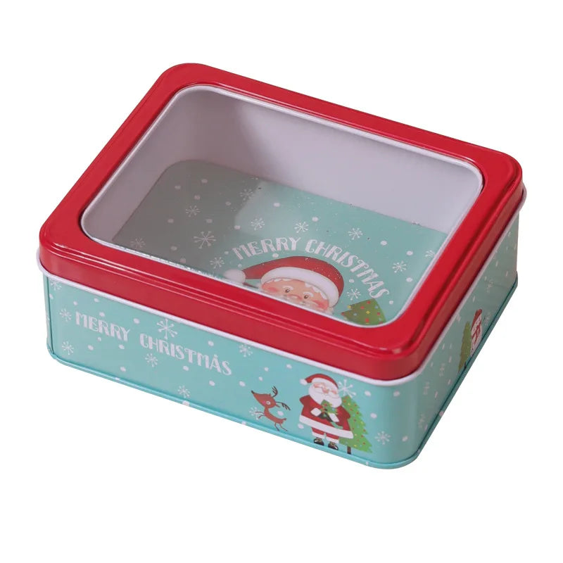 1Pc Merry Christmas Candy Box Mini Tin Box Sealed Jar Jewelry Organizer Gift Package Home Xmas Candy Baking Cookies Biscuit Case - Til Kjøkkenet