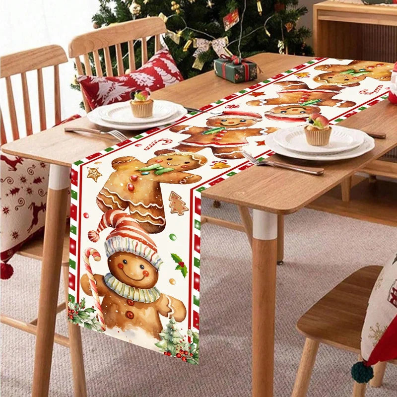 Christmas Snowflakes Table Runner Christmas Decorations for Home 2025 Xmas Tablecover Winter Holiday Kitchen Dining Table Decor - Til Kjøkkenet