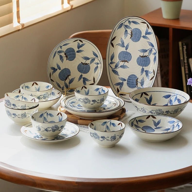 Serveringsservise med blått mønster - Til Kjøkkenet