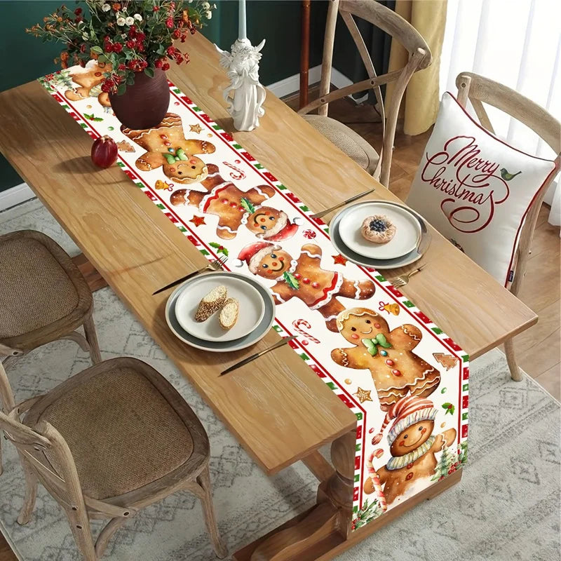 Christmas Snowflakes Table Runner Christmas Decorations for Home 2025 Xmas Tablecover Winter Holiday Kitchen Dining Table Decor - Til Kjøkkenet