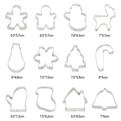 5Pcs Christmas Cookie Cutter Set Gingerbread Man Xmas Tree Biscuit Mold Stamp 2024 Christmas Party New Year Baking Accessories - Til Kjøkkenet