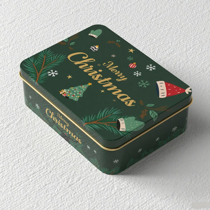 Christmas Tinplate Round Candy Tin Can Metal Box Cartoon Elk Santa Claus Letter Printed Xmas Candy Cookie Tea Storage Gift Case - Til Kjøkkenet
