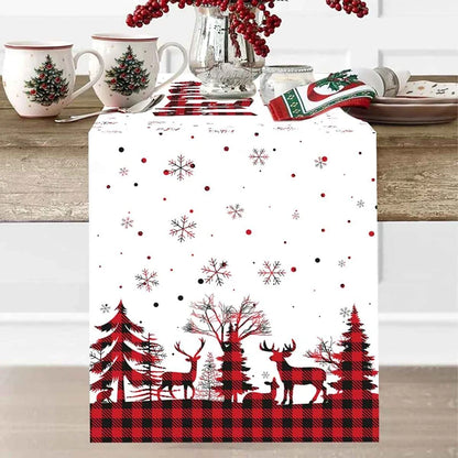 Christmas Snowflakes Table Runner Christmas Decorations for Home 2025 Xmas Tablecover Winter Holiday Kitchen Dining Table Decor - Til Kjøkkenet