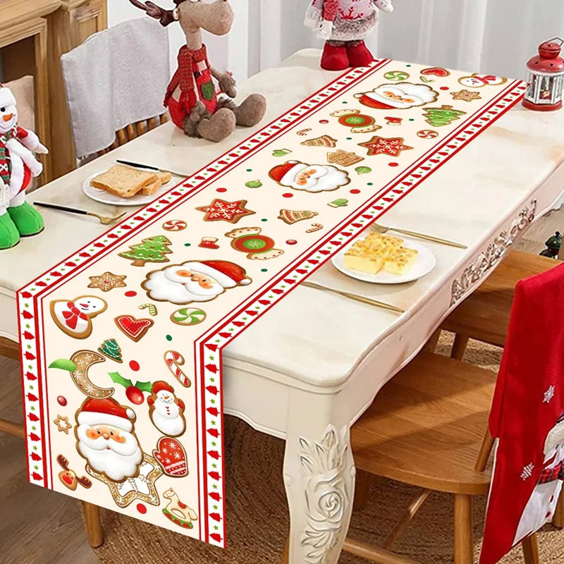 Christmas Snowflakes Table Runner Christmas Decorations for Home 2025 Xmas Tablecover Winter Holiday Kitchen Dining Table Decor - Til Kjøkkenet
