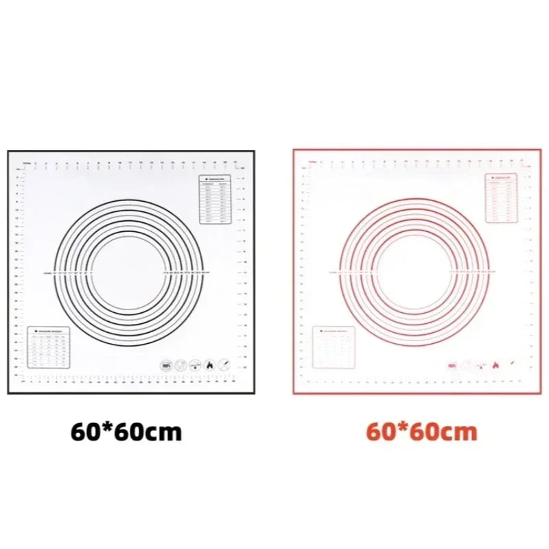 Oversize 60/70/80cm Silicone Baking Mat Rolling Kneading Pad Pastry Tools Crepes Pizza Dough Non-Stick Silicone Mat For Kitchen - Til Kjøkkenet